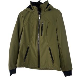 NEW NWT HFX Performance jacket w/ Fur Lining Outdoors Warm Soft Cozy Green Sz S